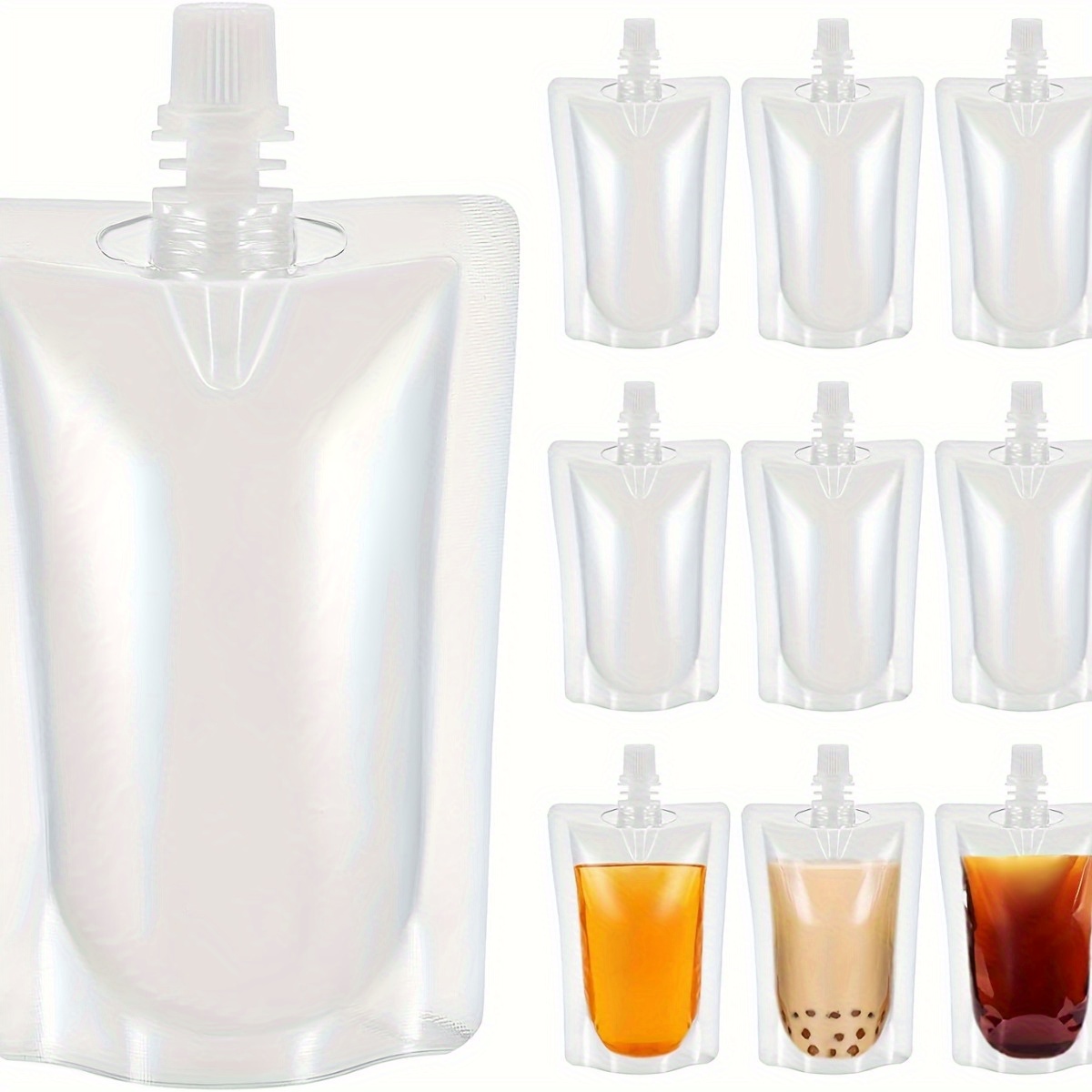 Plastic Flasks Reusable Liquor Drink Juice Pouches With - Temu