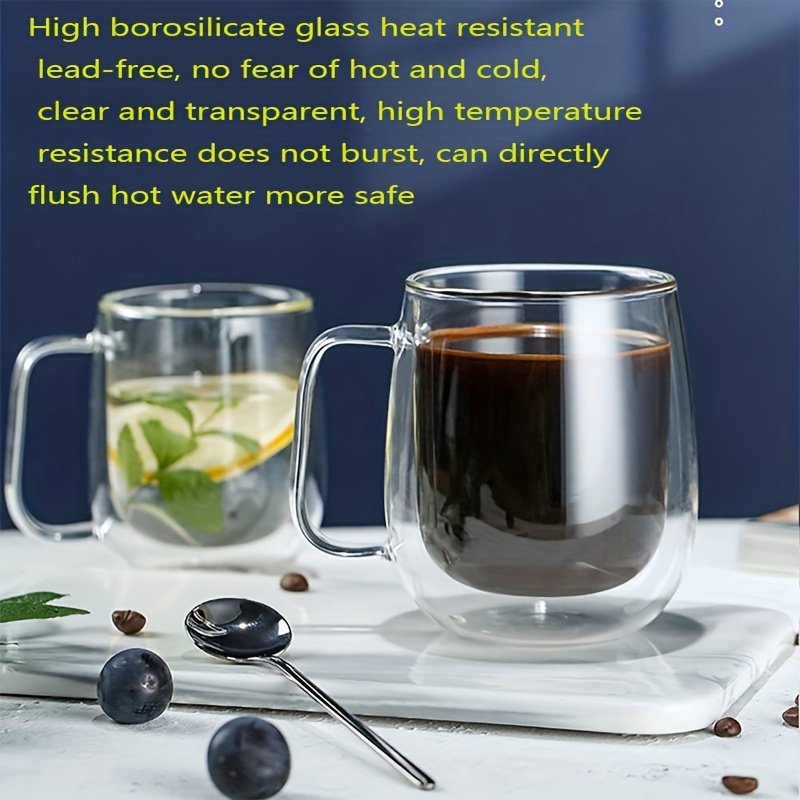 Coffee Cup Mugs 150ml/250ml Double-layer Glass Transparent Durable Heat  Resistant With Spoon