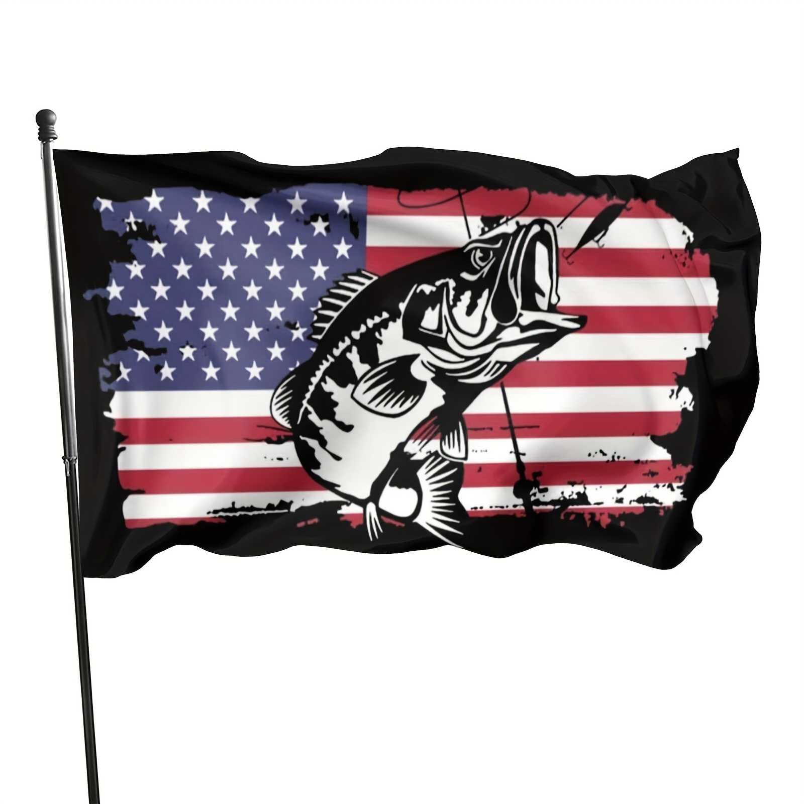 USA Bass United States Fish Fisher-man Flag Banner 3x5 Feet
