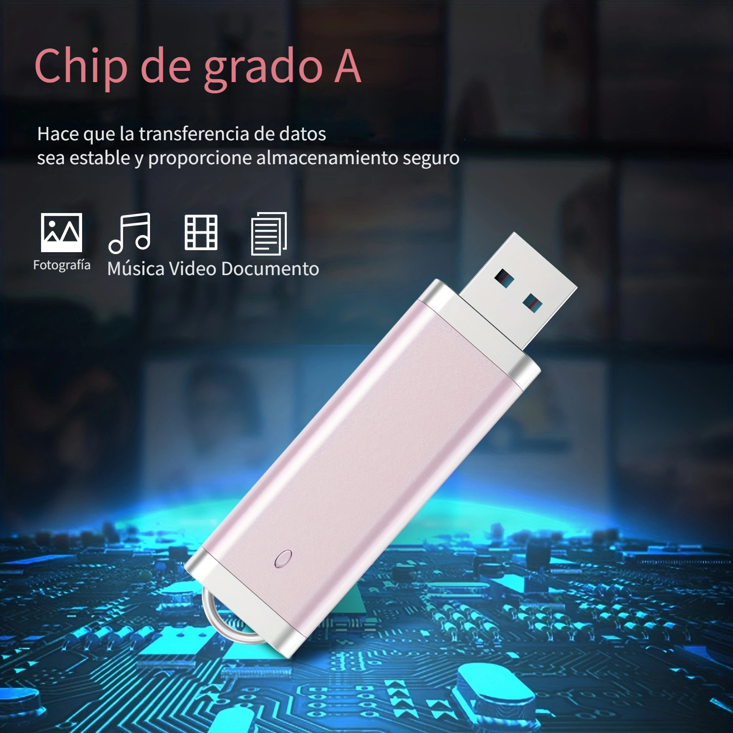 Unidades flash USB de 64 GB, memoria USB, diseño giratorio de pulgar,  Memory Stick con luz LED para almacenamiento externo y datos de respaldo,  unidad