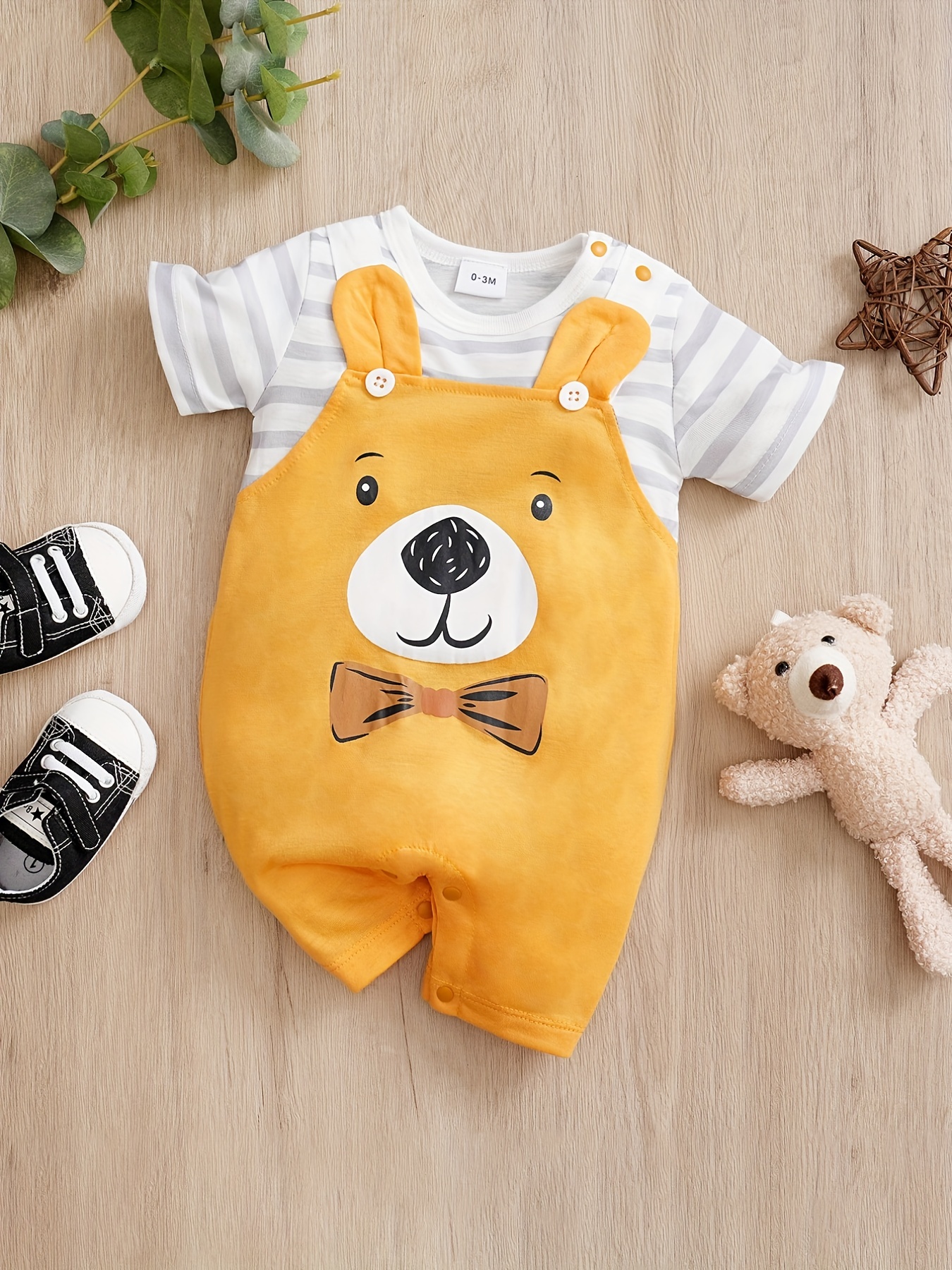 Baby Boys Cute Bear Graphic Print T-shirt & Shorts Set Clothes - Temu