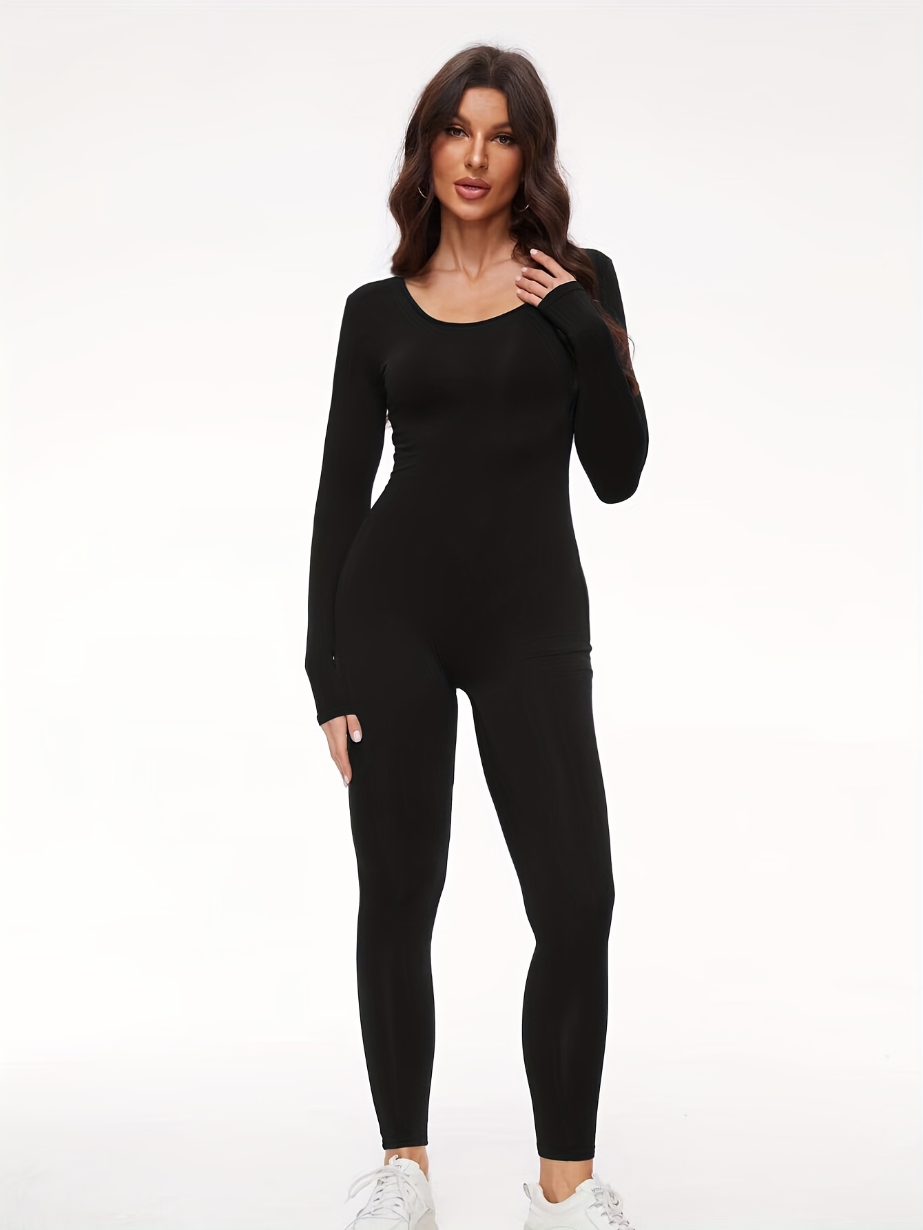 LUCKY LABEL WOMENS Long Sleeve Ribbed Jumpsuit Body Tops Bodysuit