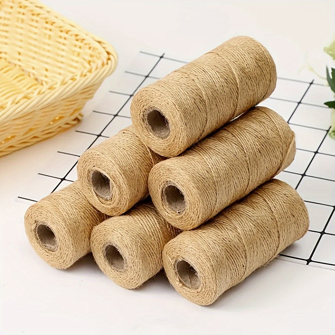 200M/ Roll 2mm Jute Twine Natural Thick Brown Twine for Home Gardening  Plant Picture Hanger Industrial Packing String