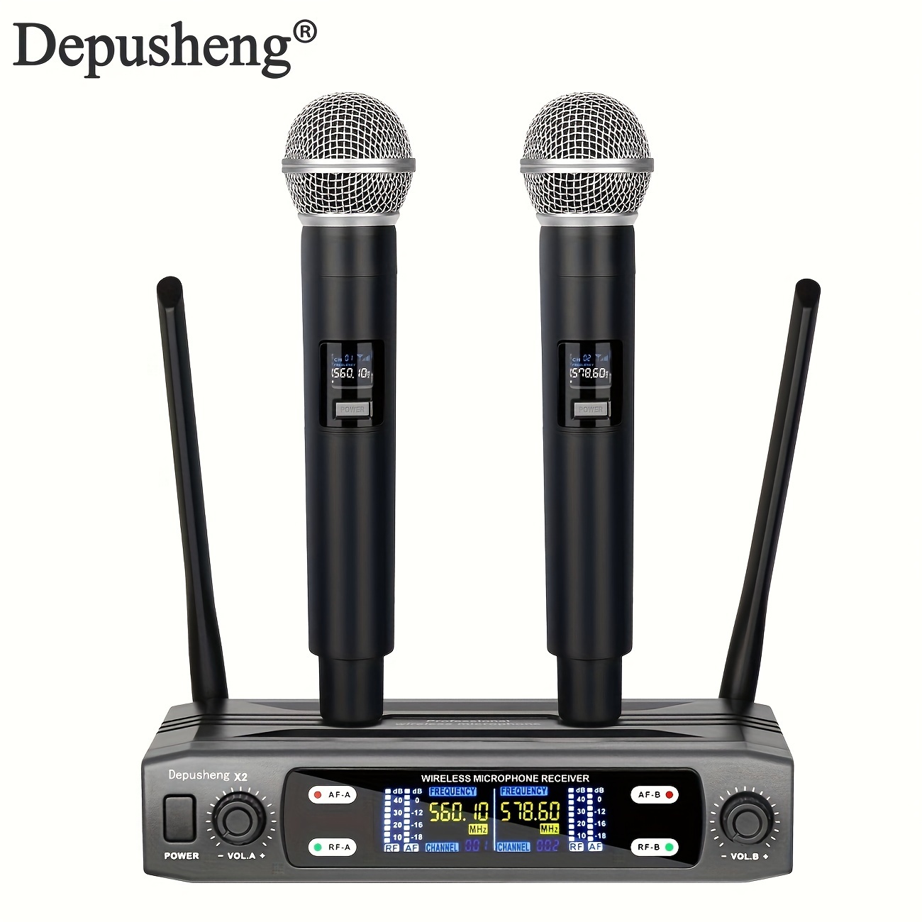 8 Metal Handheld Wireless System UHF Professional Stage Microphone System  Set
