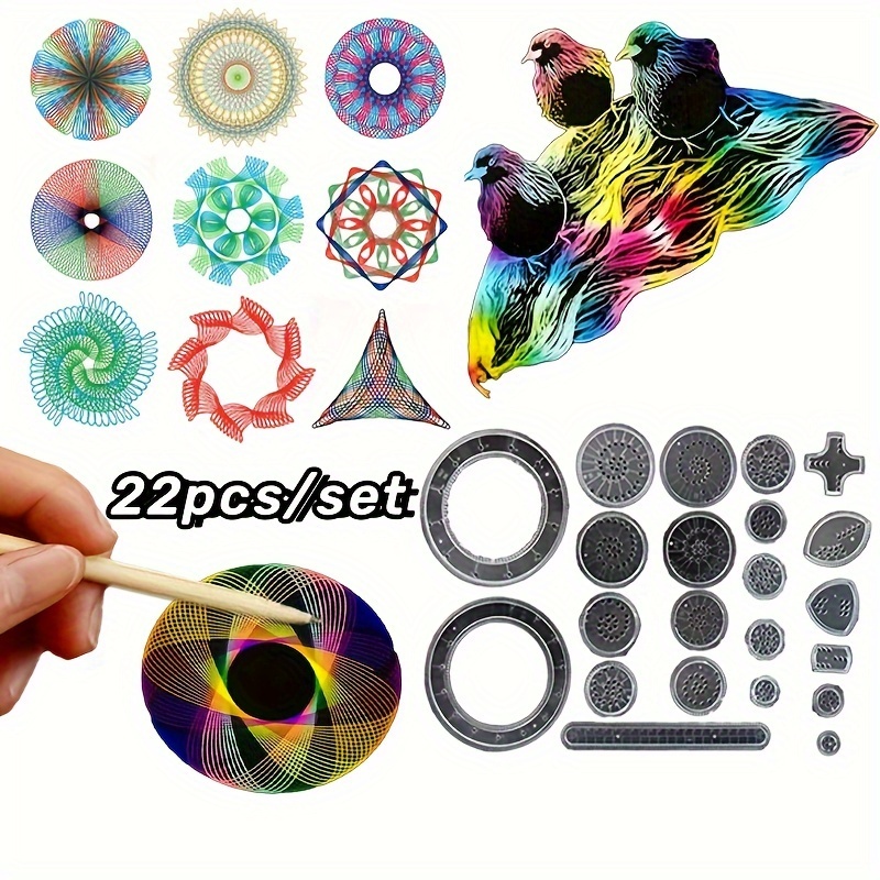 22pcs Spirograph Design Arts Craft Kit Classic Amazing - Temu Italy