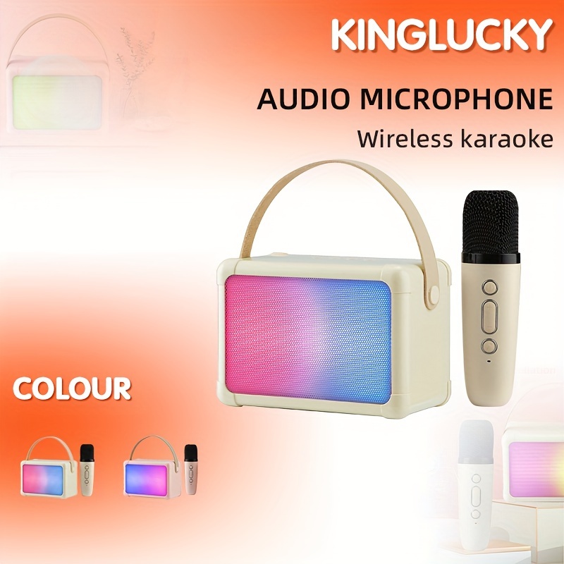 Kinglucky K38 Karaoke Machine With 2 Wireless Microphone And