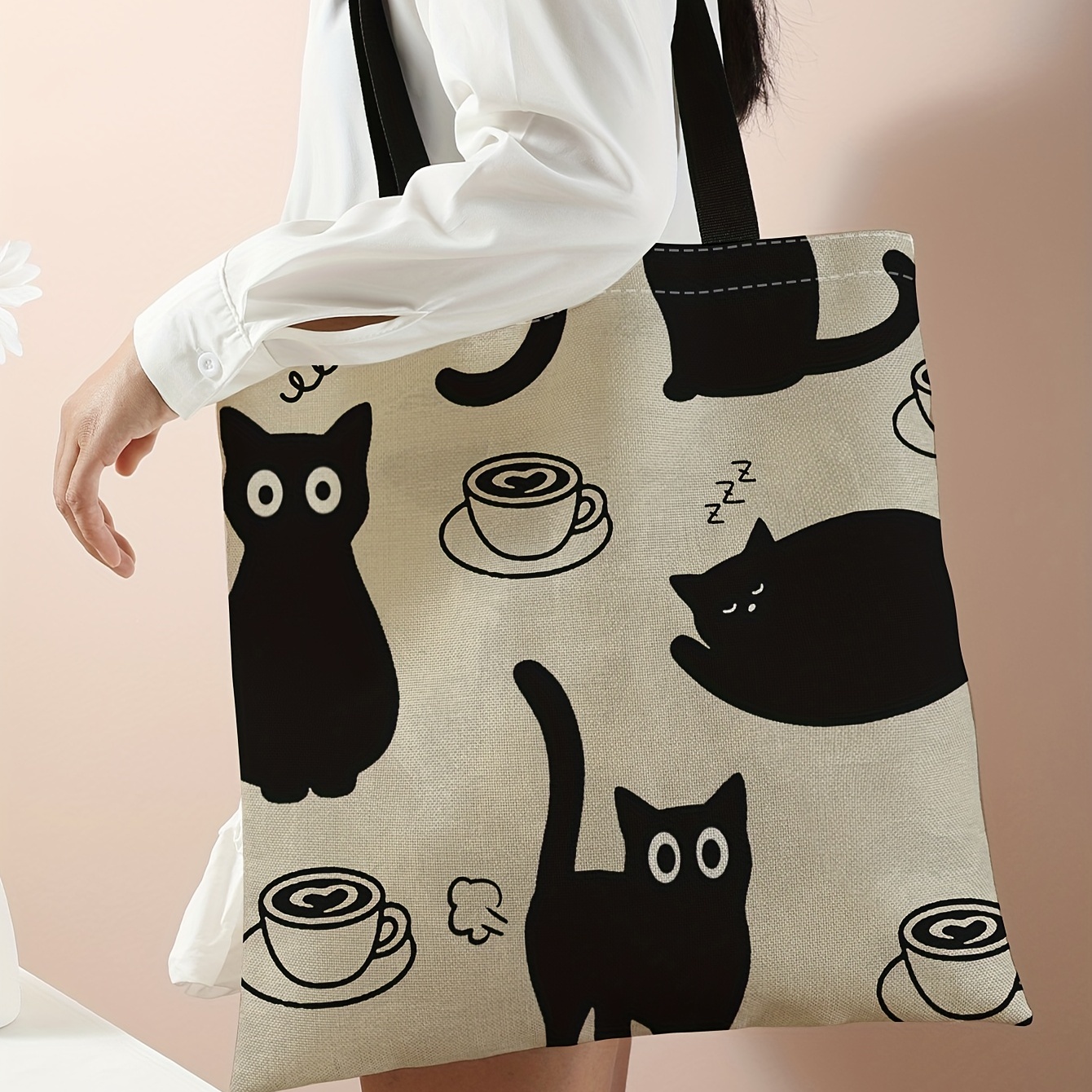 Tote bag vintage carino gattino gatto shopping panno borsa riutilizzabile  borsa della spesa borsa borsa a tracolla : .it: Casa e cucina
