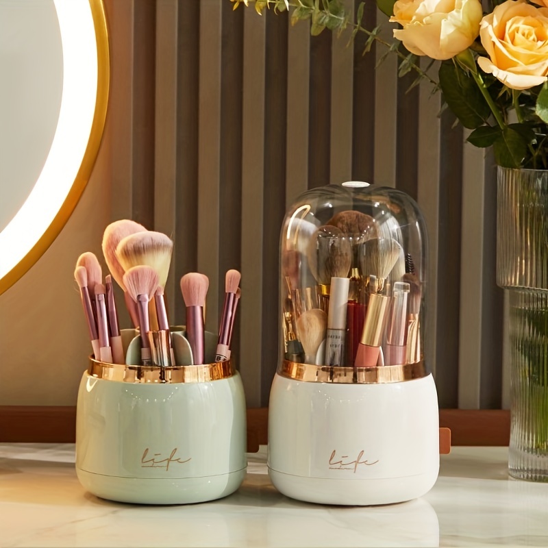 Makeup Brush Holder Roses Painted Glass Jars Make up Brush Jar Makeup  Organizer Glass Brush Holder Dressing Table Set of 2 Craft Organizer 