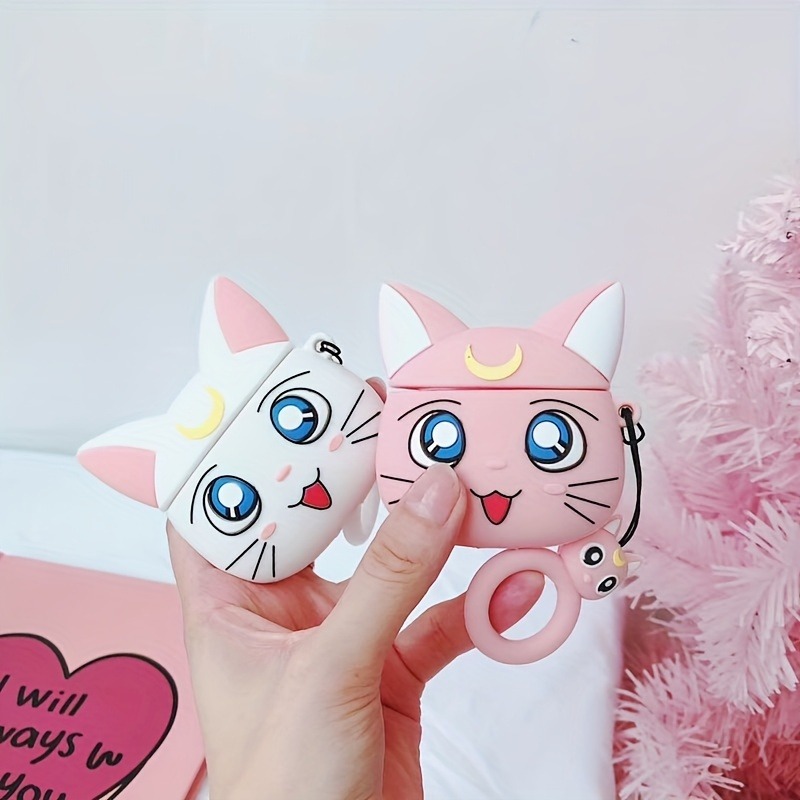 Cartoon Luna Cat Cute Earphone cover For Apple Airpods 1 2 Pro Case Anime  Headphone Wireless bluetooth Protect Cover Ring Strap