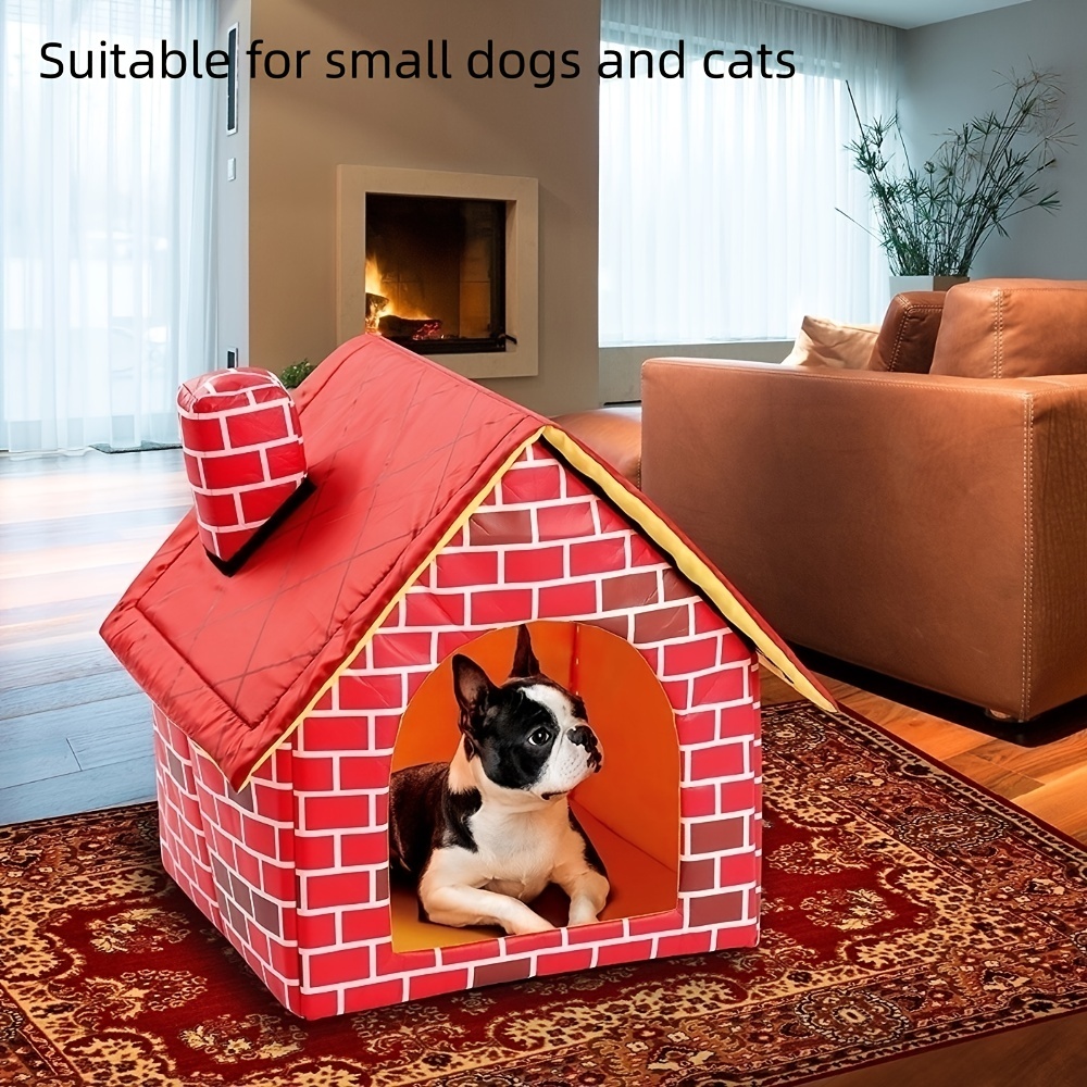 Casa para perros pequeños y medianos con puerta metálica - MASCOTAMODA
