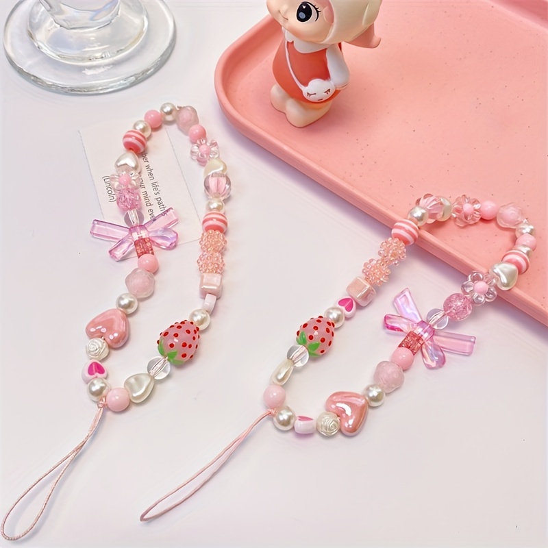 Mobile Strap Phone Charm Beads Chain Jewelry Crystal Stone Anti-Lost  Lanyard BD