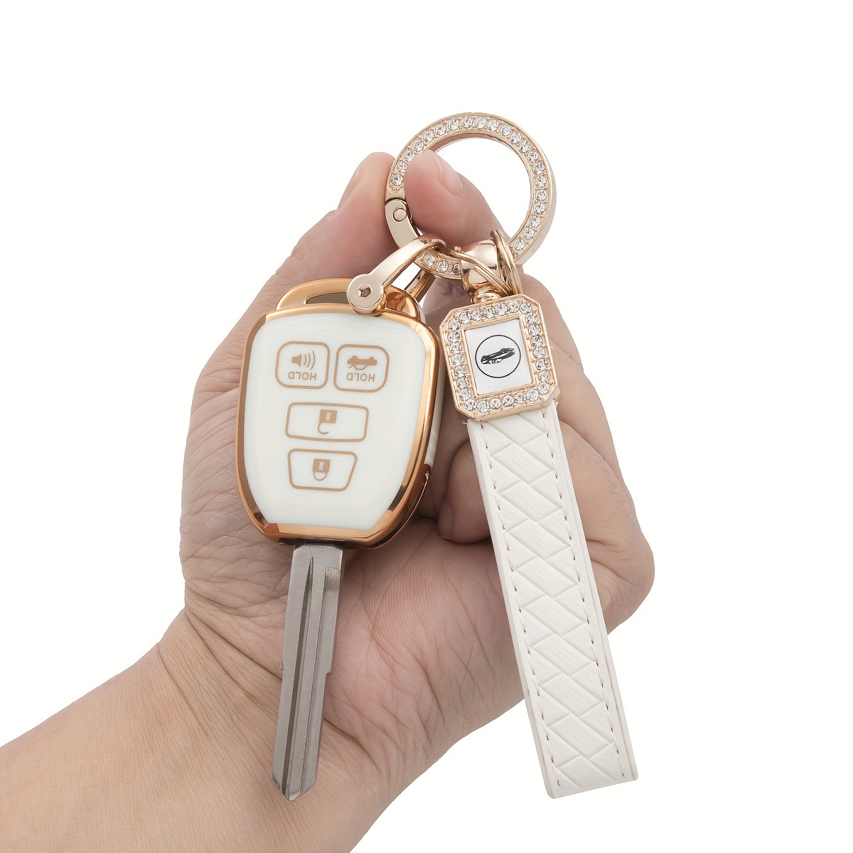 Leather Strap Car Key Case Cover for Kia K2 Rio Sorento K4 Cerato