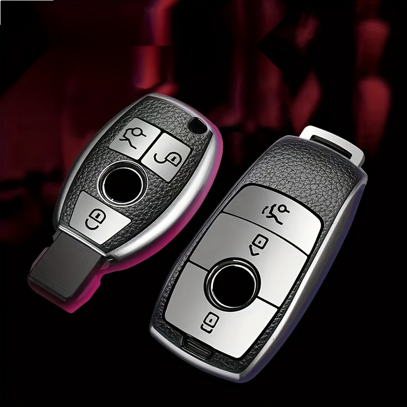 NECXON 2 fundas para llaves de coche, cubiertas para llaves tipo tirador,  de piel sintética, para llaves de coche, funda para llaves de coche para  hombres y mujeres (amarillo y rosa) 
