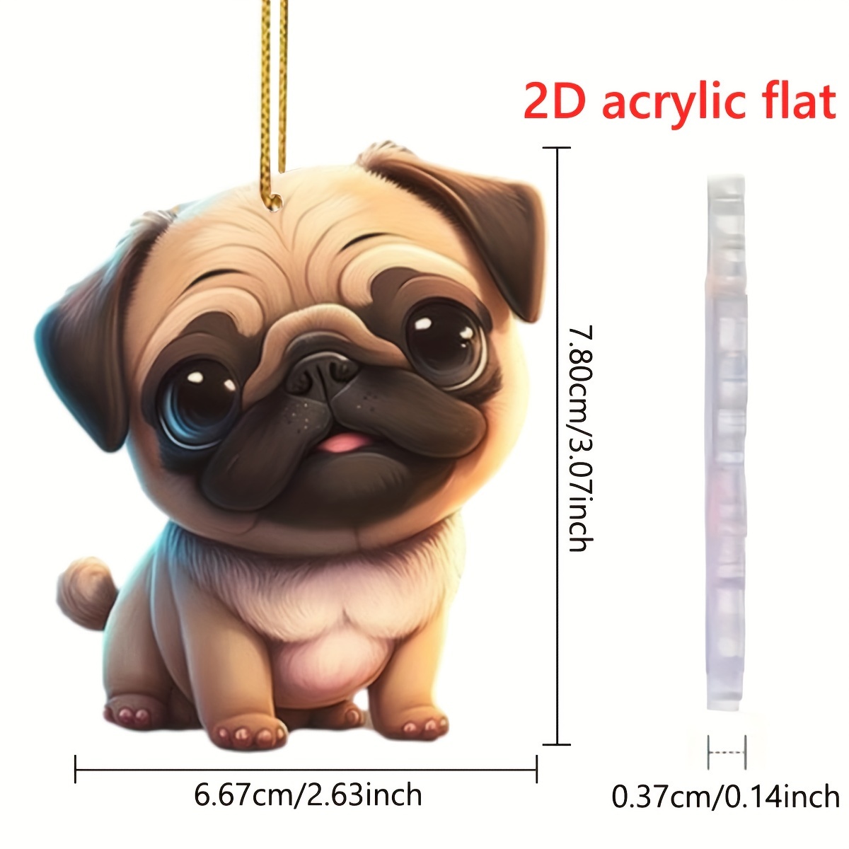 Lovely Pug Dog Water Absorption Anti-Slip Door Mat Cartoon Cute