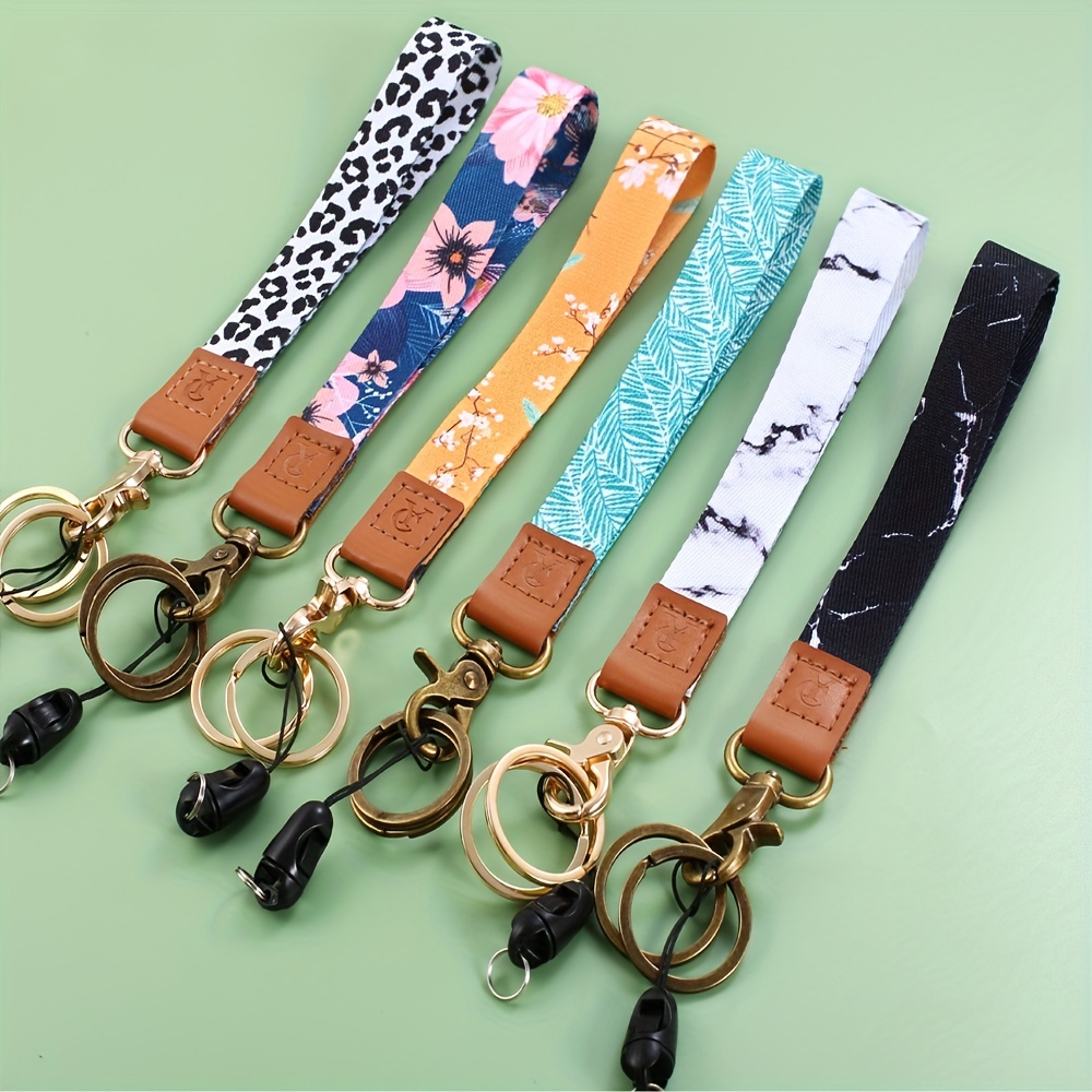 symoid Luxury Leather Keychains Wristlet Keychain For Women Men Leather Wristlet  Strap For Wallet Car Keys Backpacks Cute Lanyard (Black) at  Men's  Clothing store