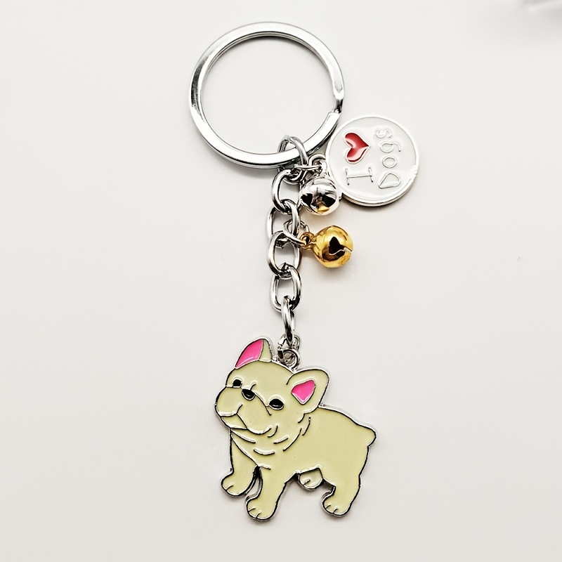 New Disney Keychains French Bulldog Car Keychain Anime Keychain