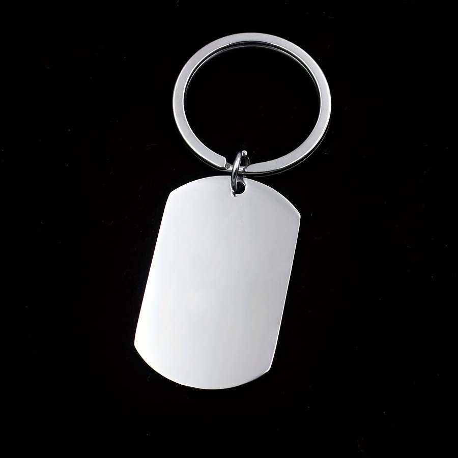 Blank Dog Tags Keychain For Men Metal Rounded Rectangle - Temu