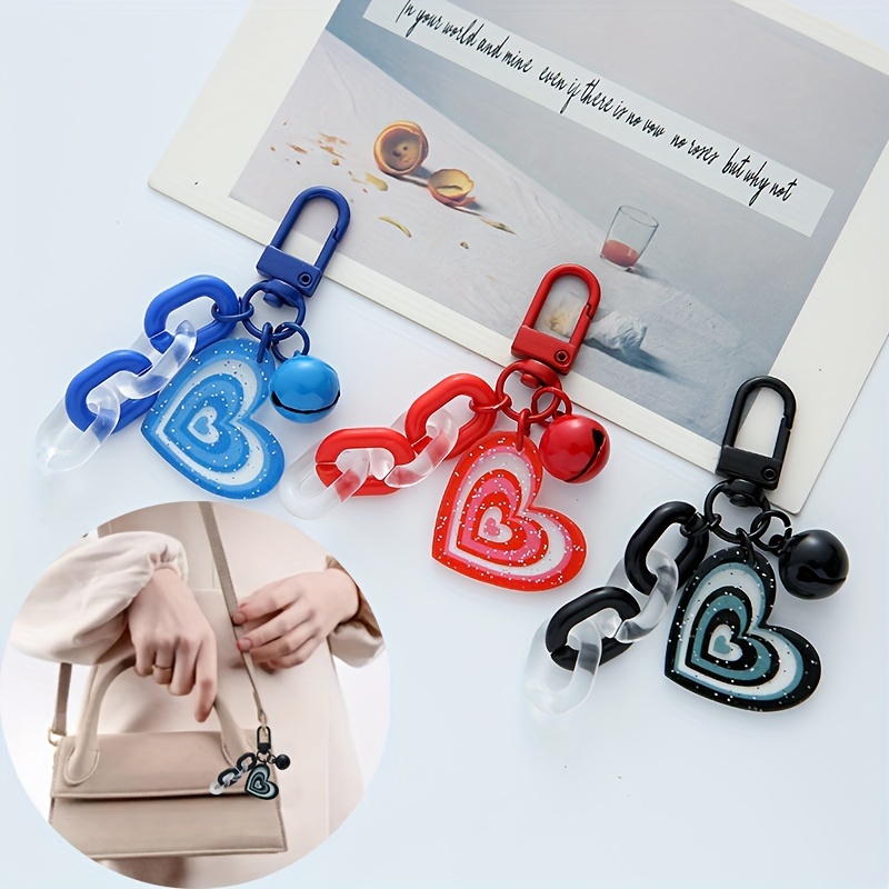 60pcs Plain Keychain DIY Customizable Key Ring Purse Handbag, Tote Bag Car Charm Phone Pendant, Gift for Mother's Day Children's Day,Temu