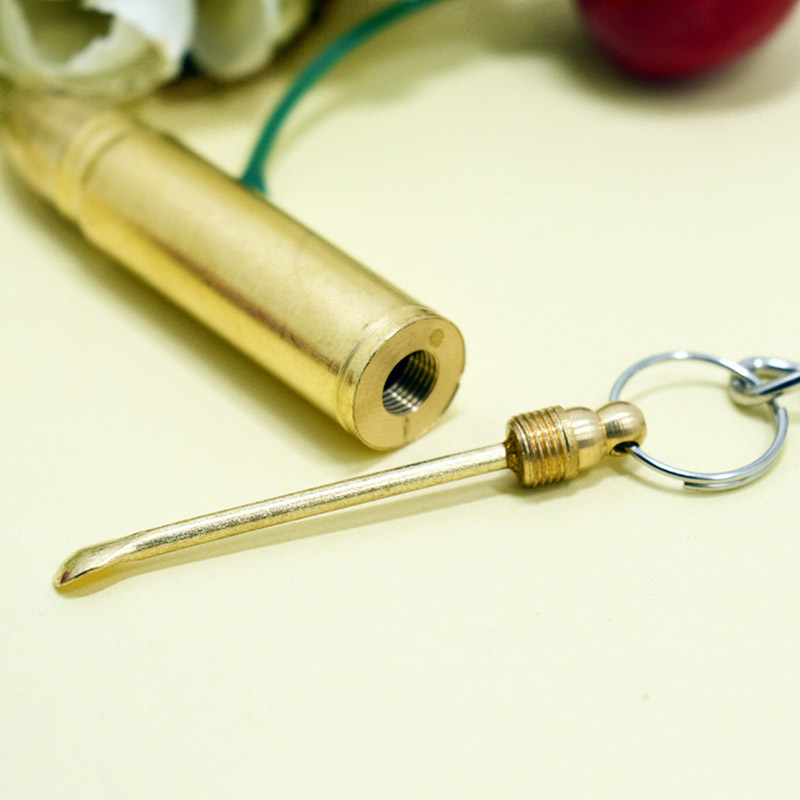 Snuff Spoon Necklace or Keychain in Solid Brass