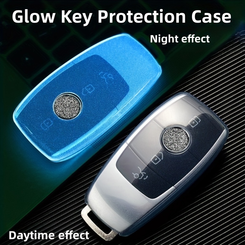 2pcs Car Key Case & Keychain Compatible With Benz