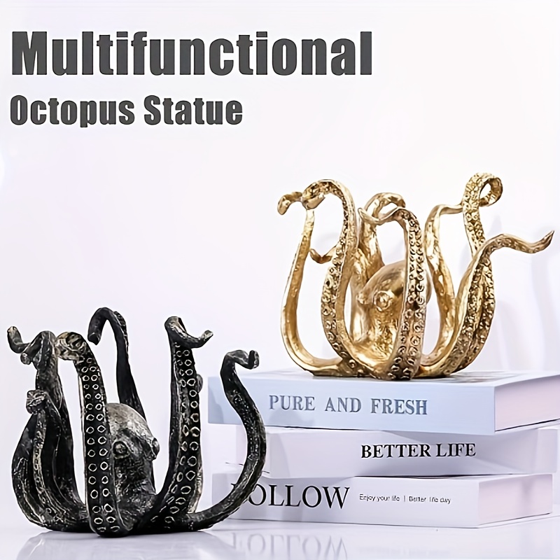 10pcs Gold Octopus Animal Cast Iron Hook Home Creative Personality
