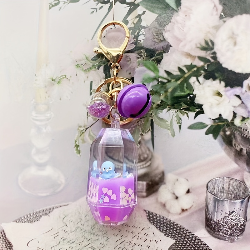 Ice Cream Unicorn Floating Bottle Keychain For Student - Temu