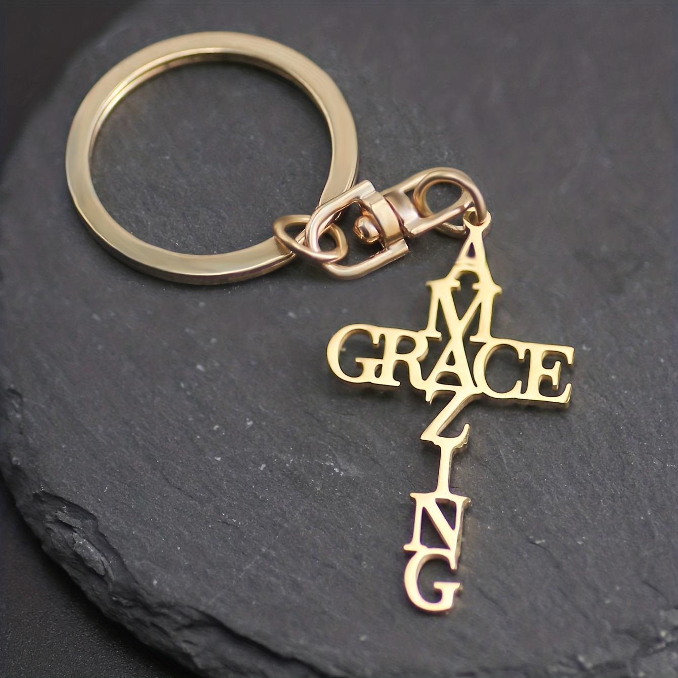 Metal Cross Keychain let God Lead Letter Graphic Religious - Temu