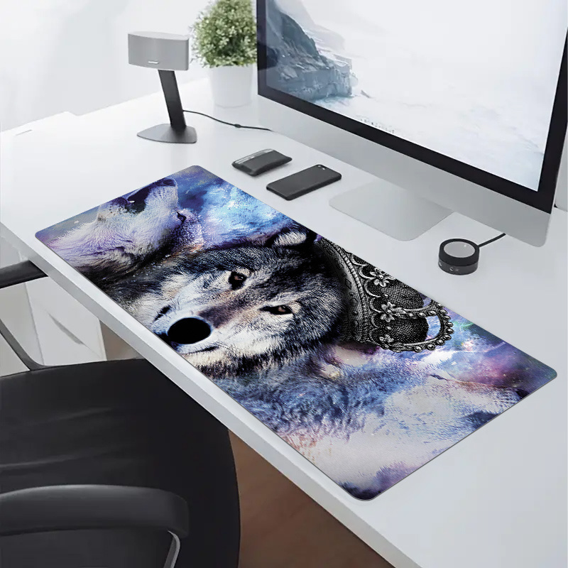 Anime Girl And Wolf Mouse Pad Computer Hd Keyboard Pad Mouse - Temu