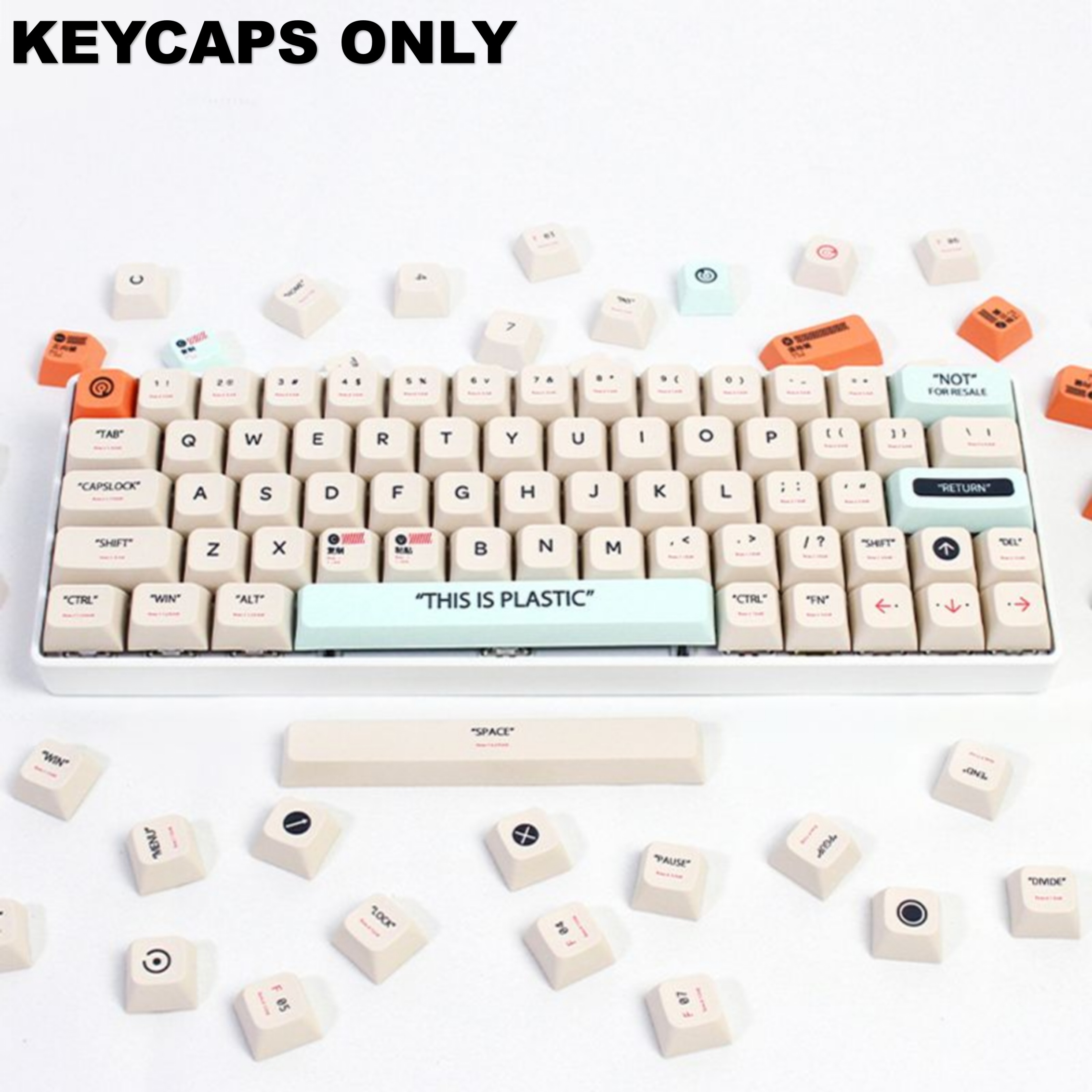 PBT Keycaps, 137 Keys, Custom Keycaps, XDA Profile, Dye-Sub Keycaps Set  Compatiable with Cherry MX Switch Mechanical Keyboard(Mint)
