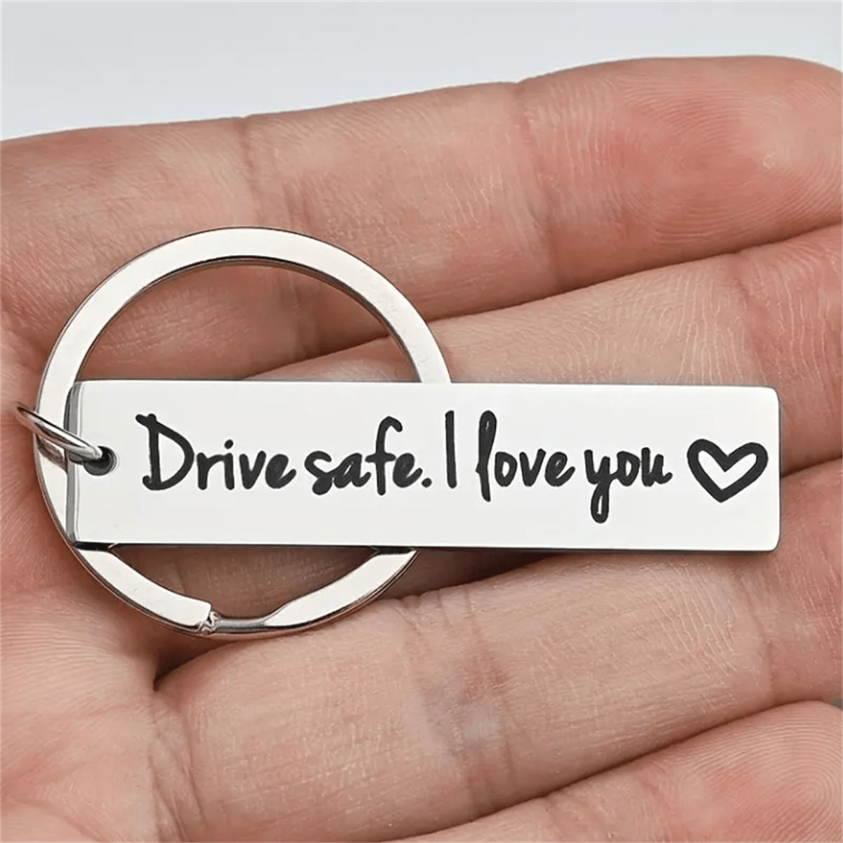 Llavero de metal personalizado para coche, llavero de fotos seguro para  conducir, regalo para novio, camionero, nuevo conductor