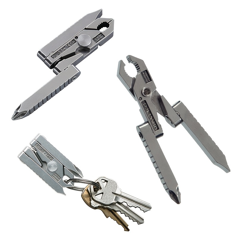 Llavero multiherramienta, mini cuchillo de bolsillo 12 en 1, herramienta  plegable de acero inoxidable para exteriores con punta de destornillador