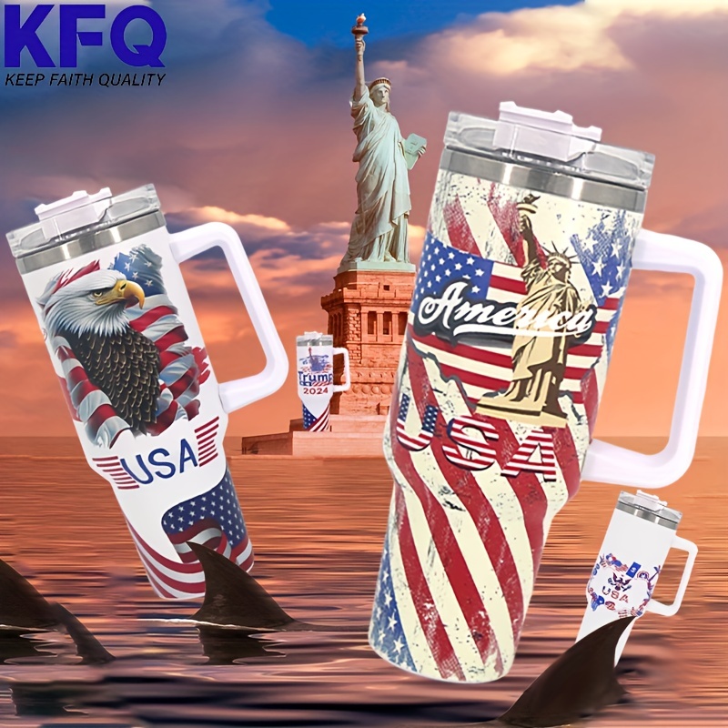 Double Wall Vacuum Insulated Coffee Mug American Flag - Temu