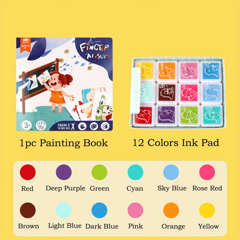 ICRPSTU Funny Finger Painting Kit for Kids, Finger Paint Washable, Washable  Finger Drawing with Finger Paint Pad, DIY Crafts Painting, School Painting