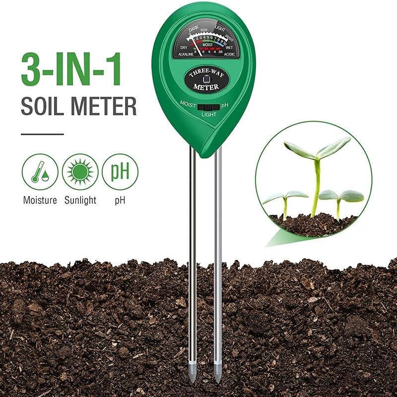 Humidimètre de sol - Kits de testeur de sol 3 en 1 avec testeur d’humidité  du sol / lumière / ph, kit d’outils de jardinage pour les plantes, adapté à