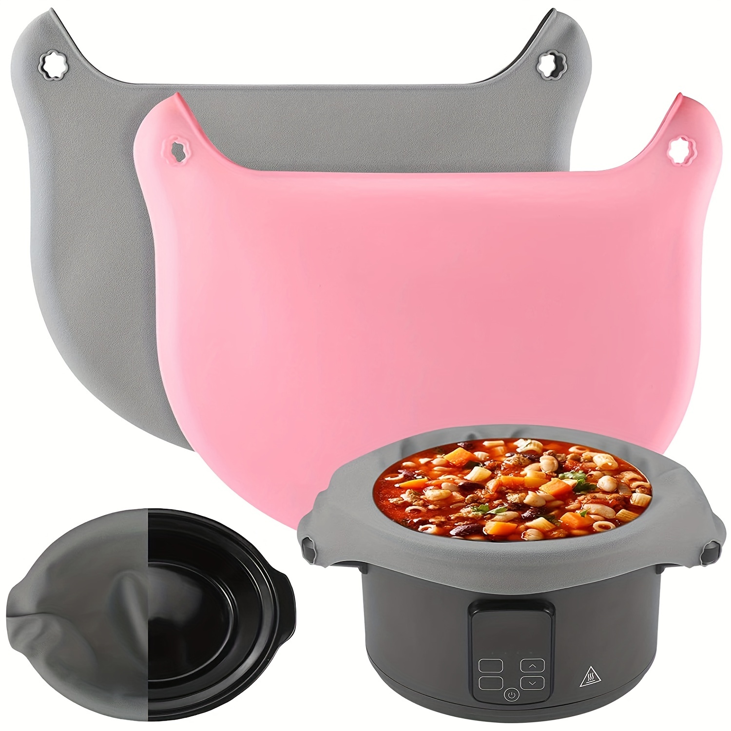 Non-stick Silicone Stew Pot Liners - Reusable Slow Cooker Liners With  Dividers For Easy Cleaning And Cooking - Temu