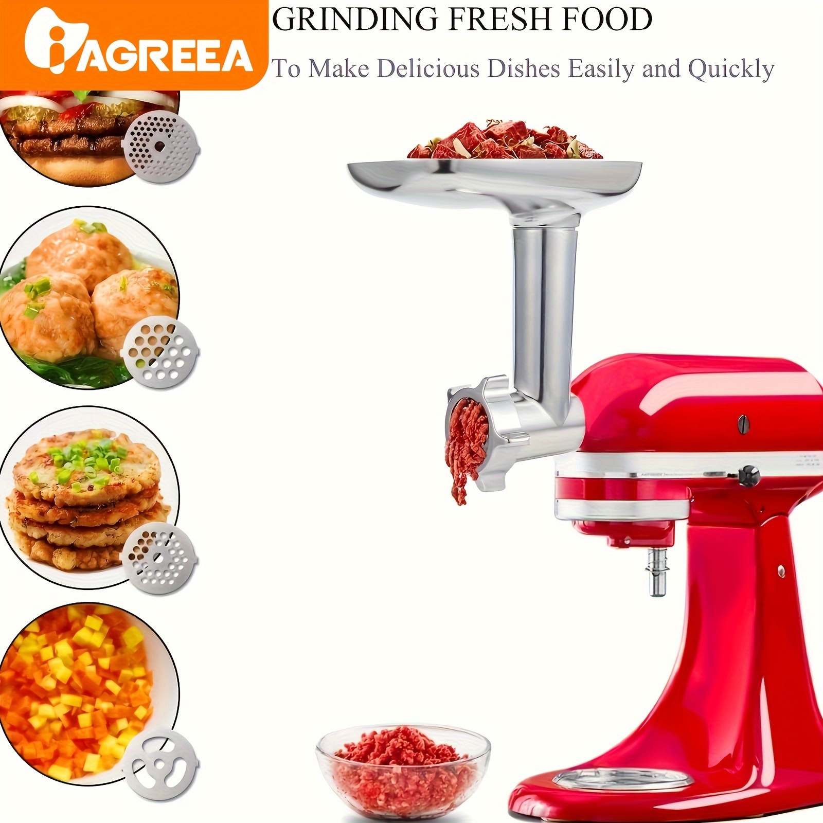 Metal Food Grinder Attachments For Kitchenaid Stand Mixers Durable Meat  Grinder Sausage Stuffer Attachment Compatible Tools Home - Manual Meat  Grinders - AliExpress