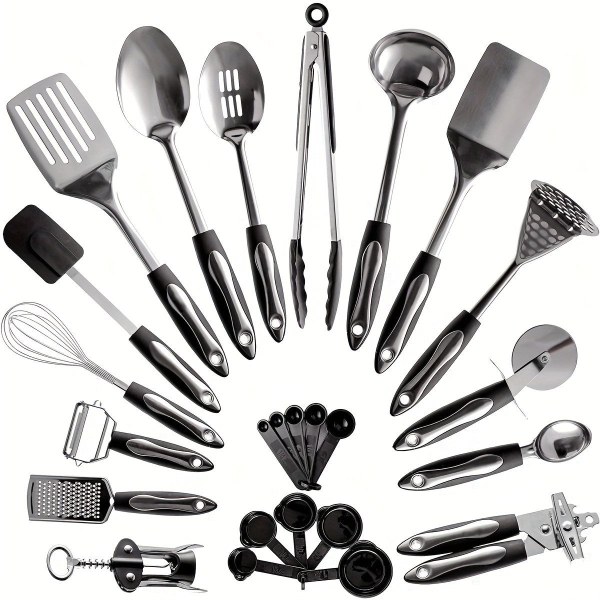 Juego de utensilios de cocina de acero inoxidable de lujo de 12 piezas