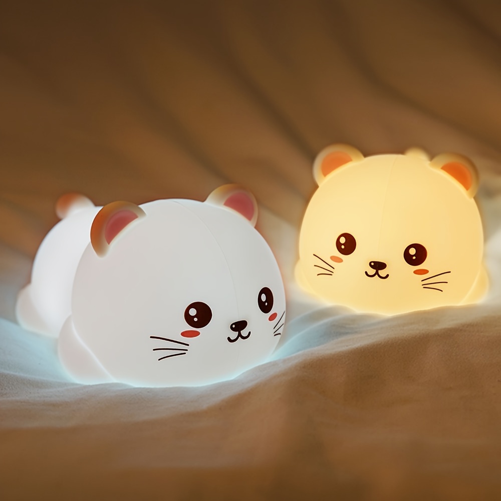  Litake Linda luz nocturna de gato, lámpara de gato que cambia  de 16 colores con control remoto, luz táctil de gatito, luz nocturna de  silicona para bebés, regalos de Navidad para