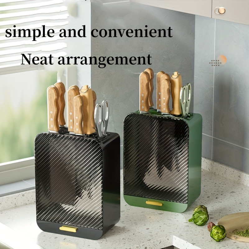 Home Organizer Knife Holder Without Knives, Acrylic Kitchen Universal Knife  Block Tools Storage Box Storage