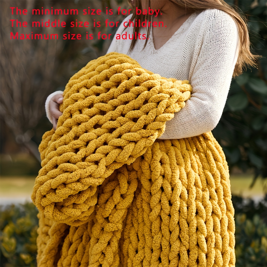  18m Chunky Chenille Yarn, Coarse Yarn Thick Blanket Yarn, DIY  Arm Knit Yarn, Arm Knitting Yarn Blanket, Super Soft Chunky Throw Sofa  Blanket