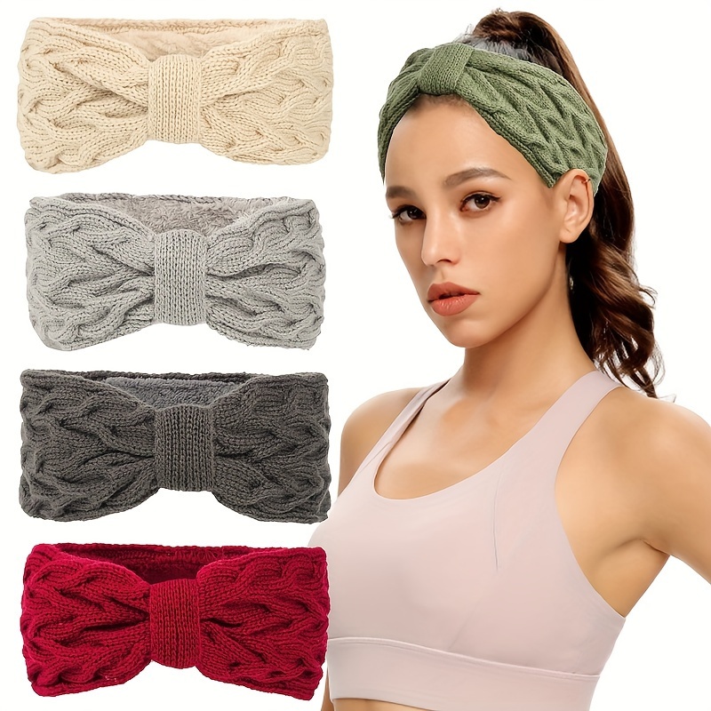 Crochet Bow Ear Warmer Moss Stitch Headband Crochet Adult - Temu