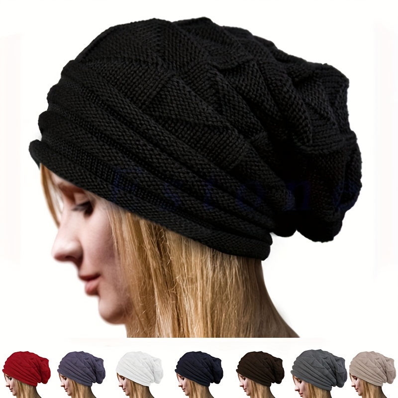 Boina de punto a mano Slouchy, sombrero de mujer invierno, gorros y  sombreros hechos a mano, accesorios de invierno, mujeres de regalo hechas a  mano -  México