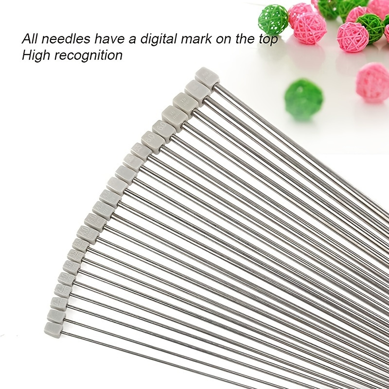 Stainless Steel Circular Knitting Needles Set 6 Pieces 10 mm 8 mm 6 mm 5 mm  4 mm 3 mm Diameter Double Pointed Metal Knitting Needles Set for Making