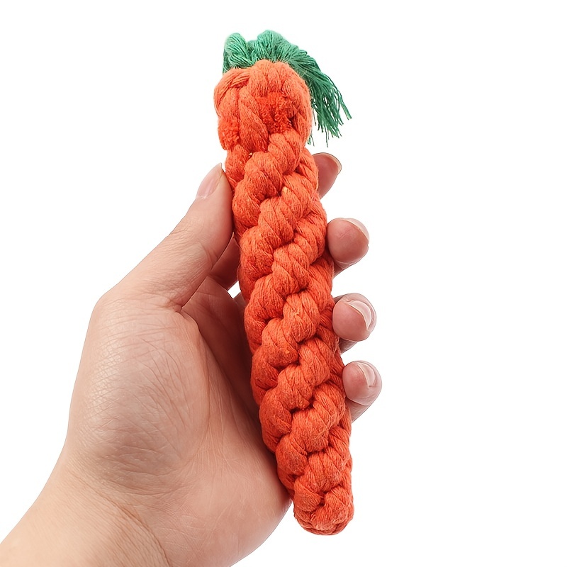 Pet Knot Toy For Dog Cat Carrot Shape Dog Chew Toys Cotton - Temu