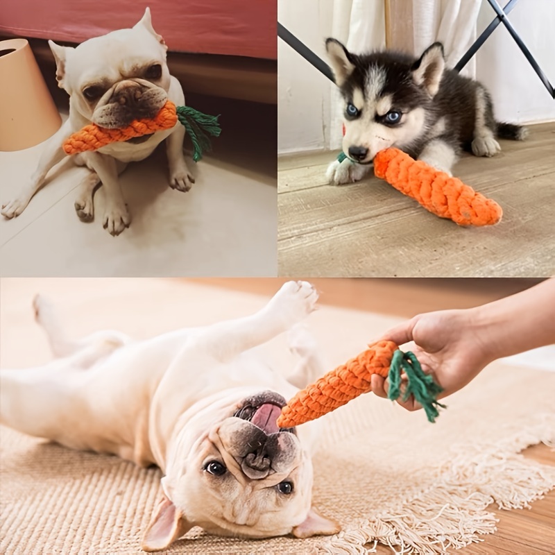 Pet Knot Toy For Dog Cat Carrot Shape Dog Chew Toys Cotton - Temu