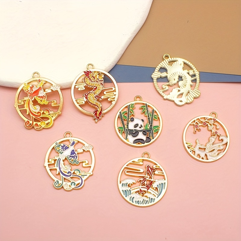 Four Colors Chinese Zodiac Zinc Alloy Pendant Charms Bulk - Temu