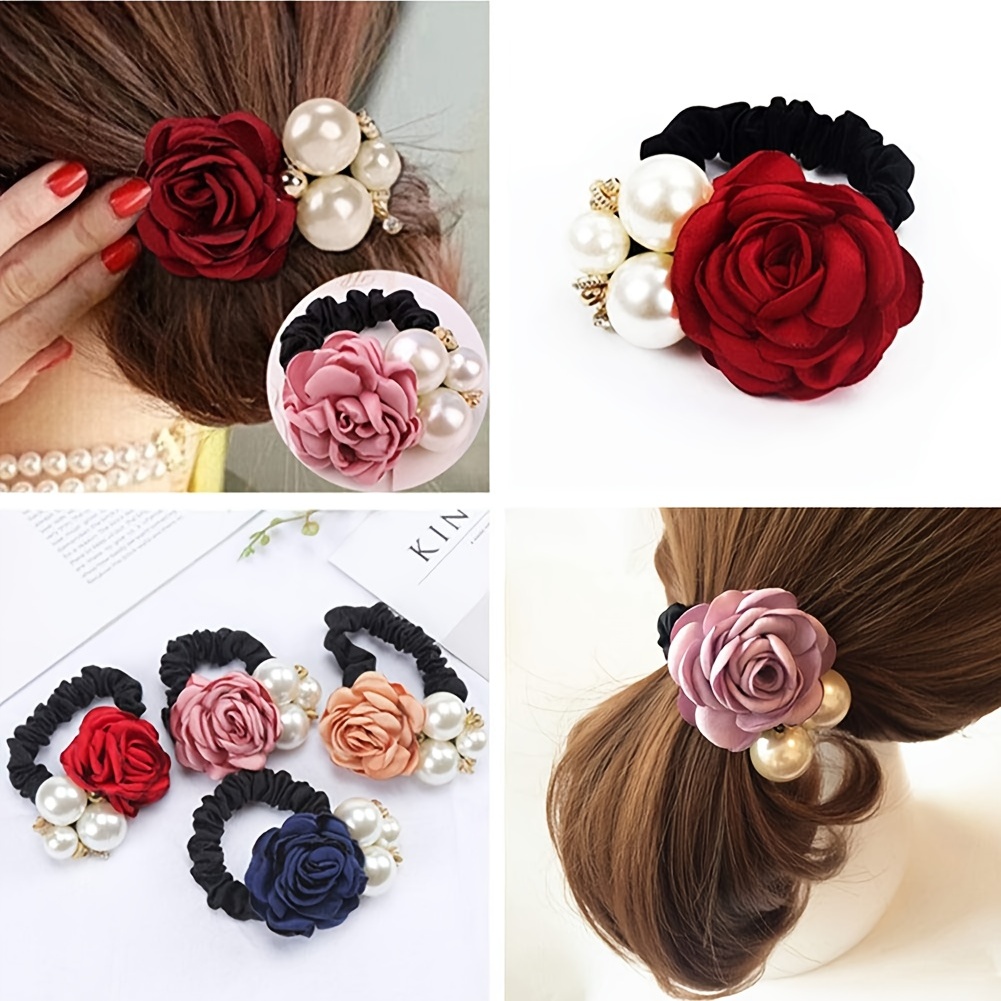 5 Pcs/Set Fresh Daisy Flower Hairpin Korean Chamomile Hair Accessories  Wholesale Temperament Elastic Hair Rope