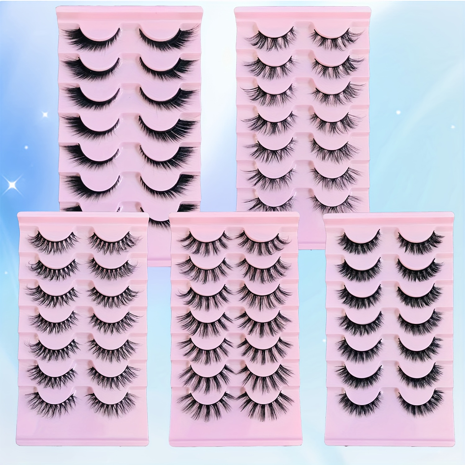 5PCS Kids Decoration Toy Decor Simulation Eye Lash Dolly Accessories Doll  False Eyelashes Fake Lashes BROWN 0.6CM