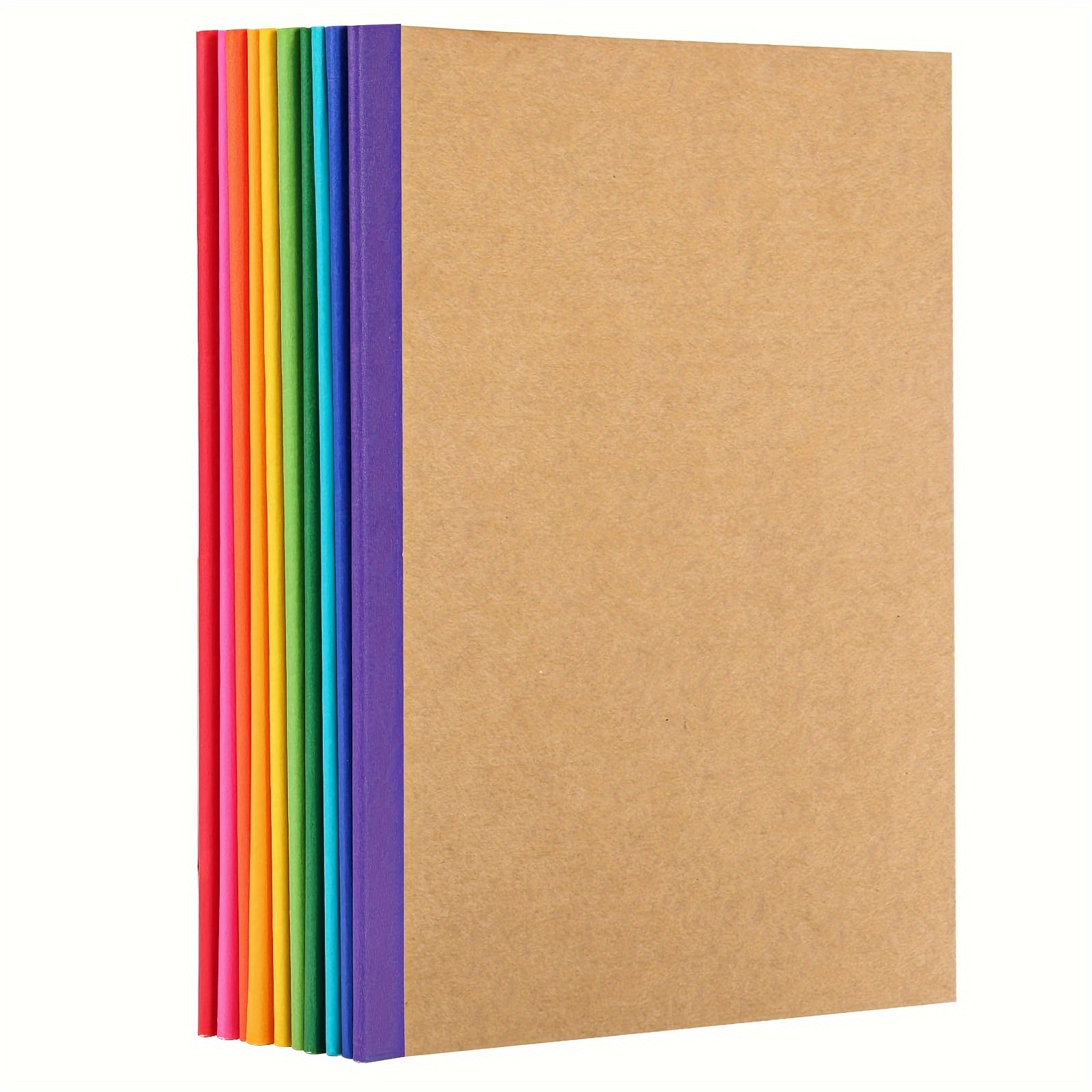 100Pcs A5 Kraft Notebooks, Blank Page Journals in Bulk