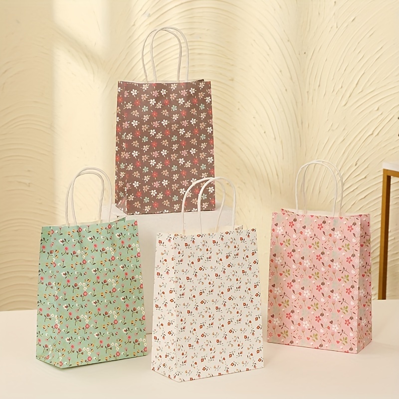 5PCS Flowers Carry Bag Kraft Paper Bags Rectangular Flower Box